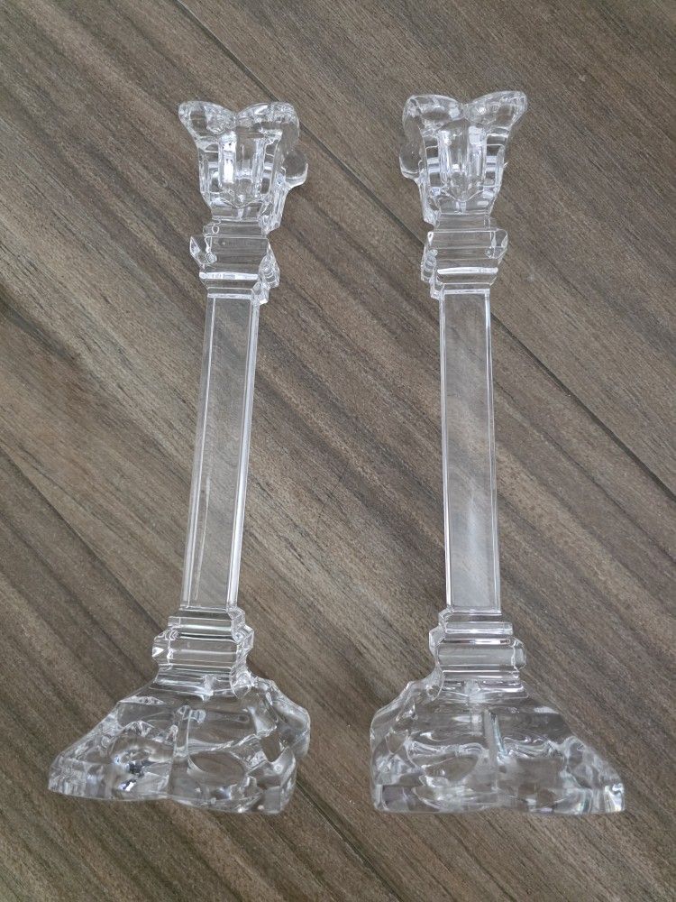 Vintage Mikasa Blossom Crystal Candleholder 10"