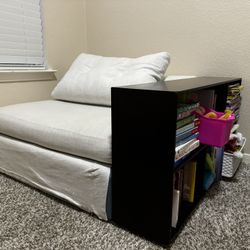 Italian Accent/ Arm Chair with attached Bookshelf