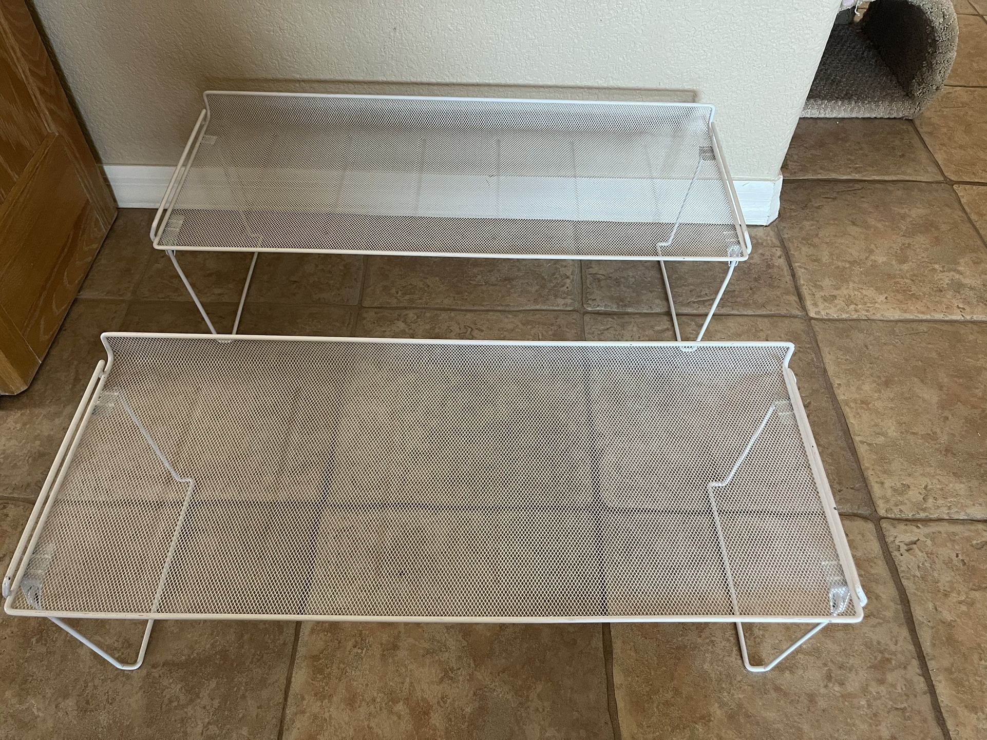 Wire Mesh Foldable/Stackable Shoe Racks (2)