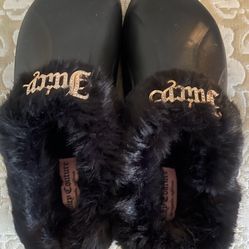 Juicy Couture Fur Clog Style Shoes Size 10