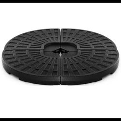 Kadehome 4-Piece Heavy-Duty Plastic Round Patio Umbrella Base for Cantilever Offset Umbrella with Carry Handles in Black