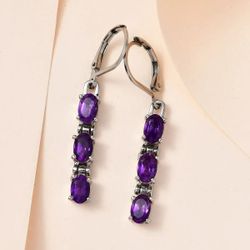 New Amethyst Lever Back Earrings