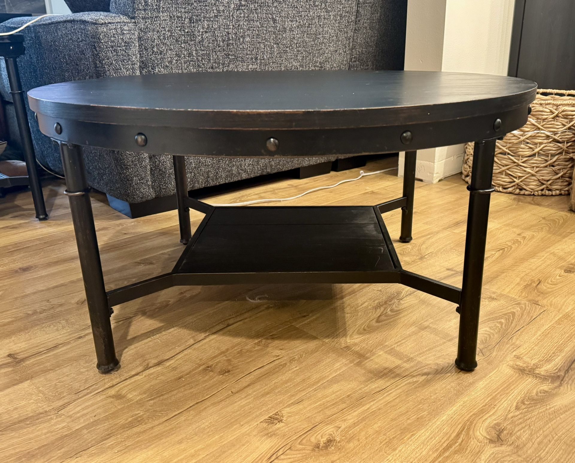 Black Round Coffee Table 