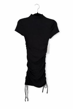 Black Ruched Bodycon Mini Dress