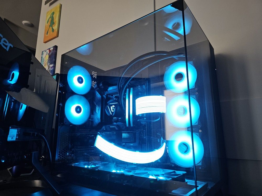 Full Gaming Setup ā 4070 Super + 7800X3D PC + Dual Monitors + Chair + Desk + DualSense + Headset