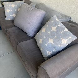 Modern Brown/Gray 3-Seater Couch – Great Condition!