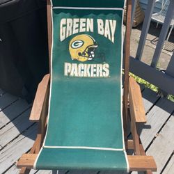 Vintage Green Bay Packers Canvas Folding Rocking Chair