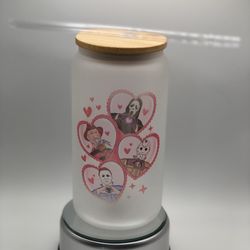 Valentines Gift Horror Glass Cup New With Straw 