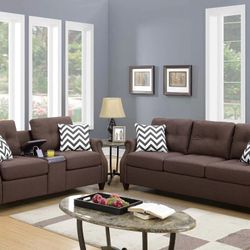 Brand New Brown Sofa & Loveseat 