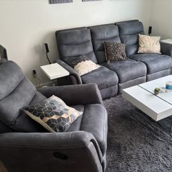 Forte Gray Sofa & Recliner