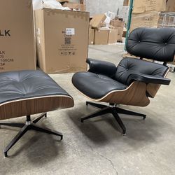 Lounge Chair and Ottoman Set-black