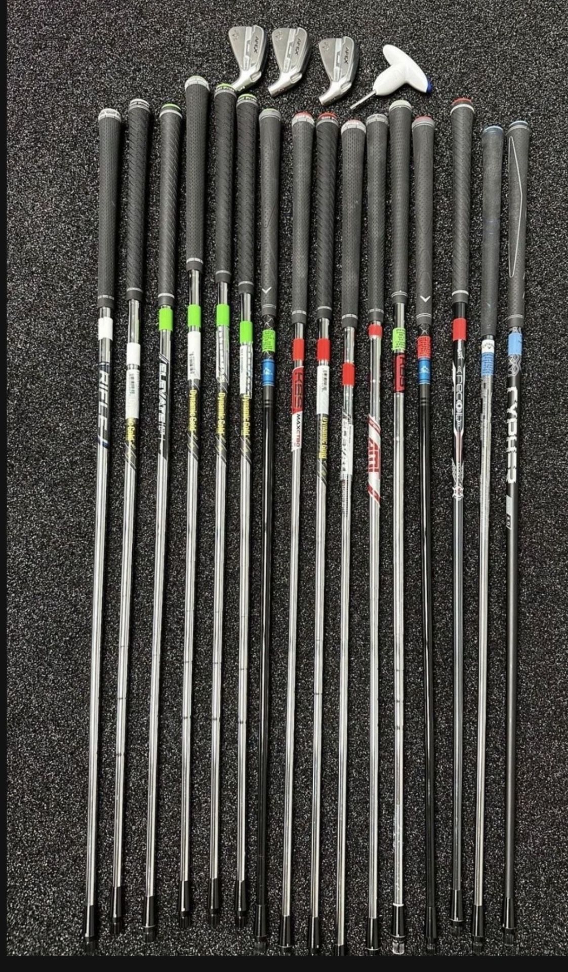 2 CALLAWAY APEX Pro 7 Iron Heads W/ 16 Shafts& Wrench 