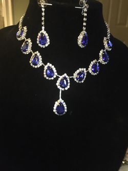 NEW LADIES RHINESTONE NECKLACE SET ADJUSTABLE CHAIN