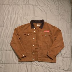 VINTAGE BUDWEISER JEAN JACKET  LARGE