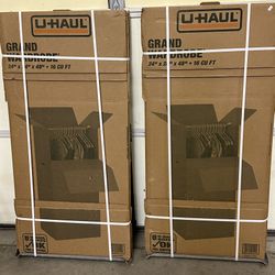 U-Haul Grand Wardrobe Moving Boxes - 24” x 24” x 48”  - 16 CU FT  - 2 Boxes  - New  