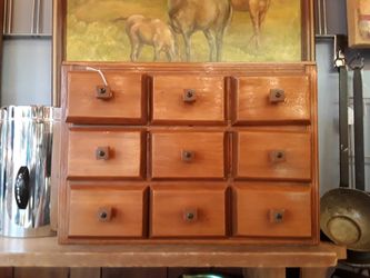 Small Handmade Wood Cabinet 9 Drawers- Located in Shelton 
