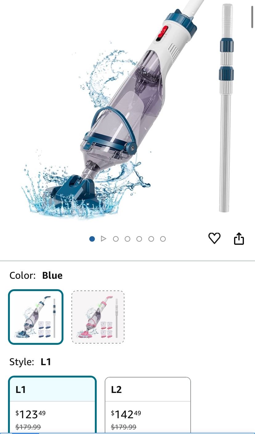 Pool Vacuum for Above Ground Pool with a Telescopic Pole, Running time up t (SR) MSRP: $159.99 - New - FULL SET
