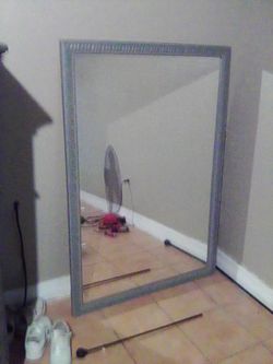Large Wall Mirror with Silver Frame