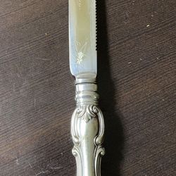 Vintage Etched EPNS Bread Knife. Beautiful etching, approximately 12” long