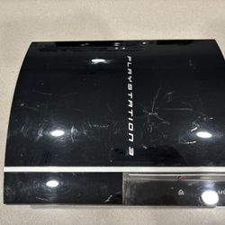  PS3 CECHK01 80GB – Powers On, No Signal – For Parts or Repair – w/ Power Cord & Wireless Controller