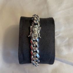 8 Inch Silver Cuban Bracelet 51.2 Grams 