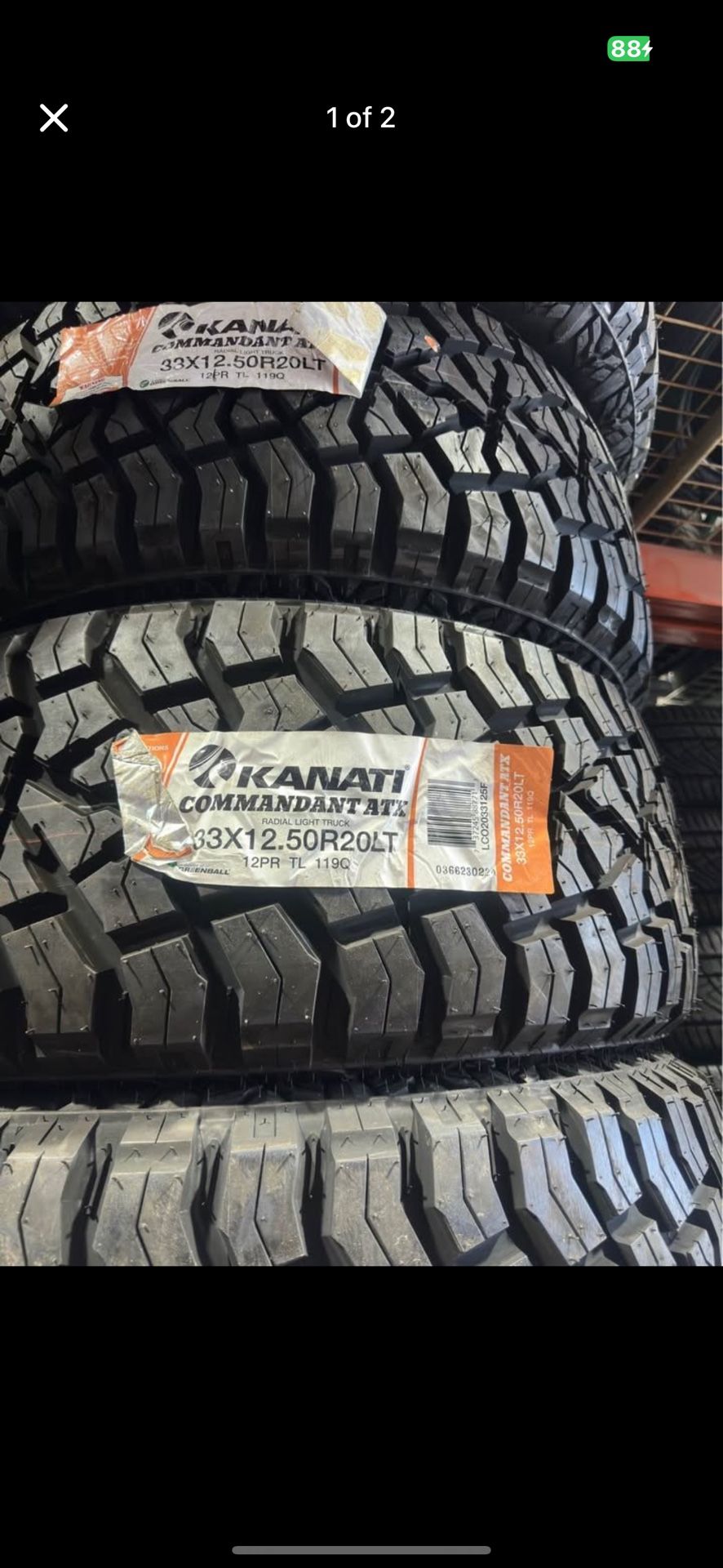33x12.50R20LT Kanati Commandant ATX 12ply Tires