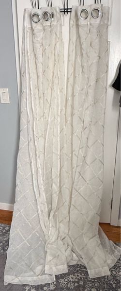White Sheer Curtain Panel with Grommet Top