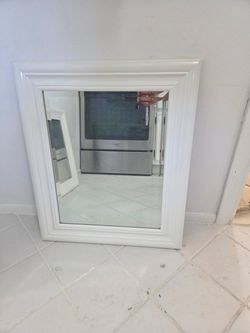White Framed Wall Mirror