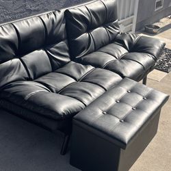 Black Futon Couch With Foot Storage