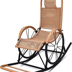 Front Porch/ Indoor Rattan Wicker Rocking Chair with Cushion