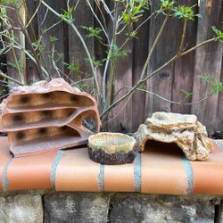 Rock Hides and Water Bowl