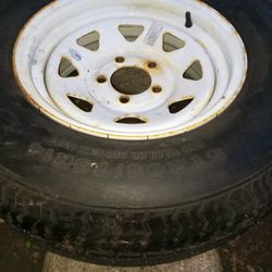 5 Lug 14-in Round Rim And Tire New
