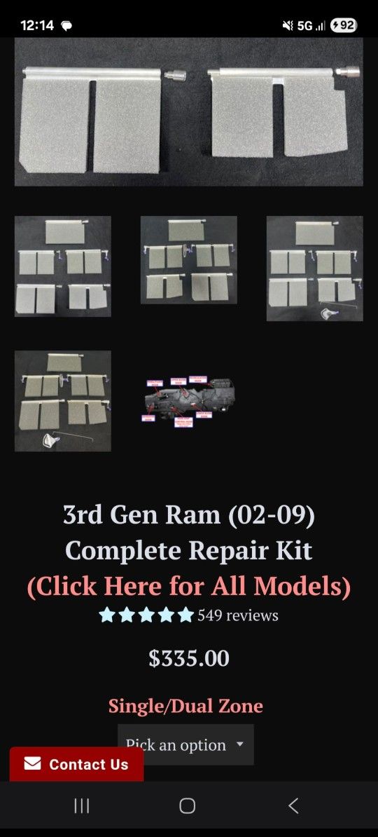 02-09 Dodge Ram Gas Motor, Blended Aluminum HVAC Doors