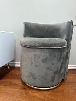 Velvet Swivel Storage Vanity Chair
