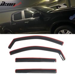 Fits 2019-2023 Ford Ranger SupeCrew In-Channel Window Visors Rain Guards Deflectors