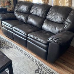 Leather Reclining Couch Sofa