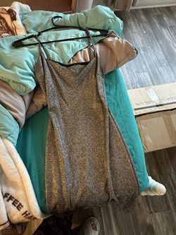 Silver Black Short Dress