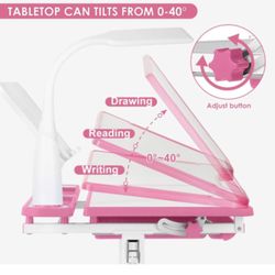 Children’s Desk with LED light, chair included - Pink Or Blue Colors