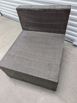 2 BROWN RATTAN LOUNGE CHAIRS
