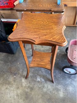 Wooden Display Table with Shelf