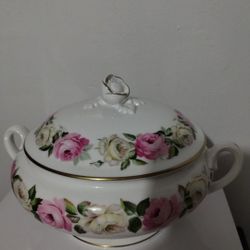 ROYAL WORCESTER ENGLAND PORCELAIN SERVING BOWL -PLATE SET 