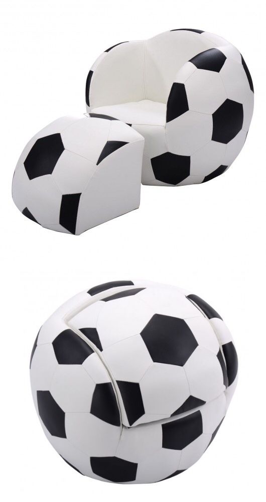 New In Box 50 Soccer Ball Football Sofa Chair With Ottoma Couch New In Box 50 Soccer Ball Football Sofa Chair With Ottoma Couch Ages 1 To 5 Year