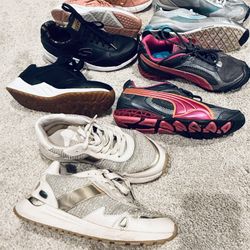 Bundle of 5 Pairs of Stylish Athletic Sneakers Collection Size 6