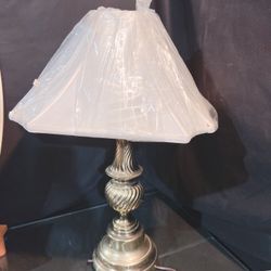 Antique Brass Table Lamp With Shade 