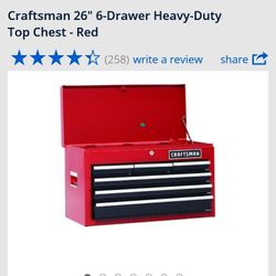 craftsman 26 in 6 drawer heavy duty in box.