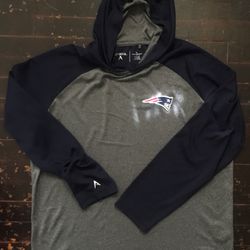New England Patriots  Pullover Sweatshirt Hoodie Large Gray & Navy ANTIGUA NFL