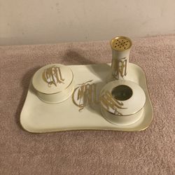 Vintage Oscar & Edgar Gutherz Royal Austria Iridescent Vanity Set