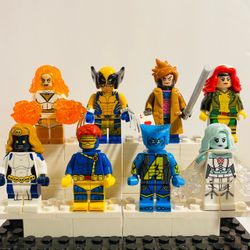 X-Men Wolverine Cyclops Gambit & Rogue 8pc Minifigure Set LEGO Compatible