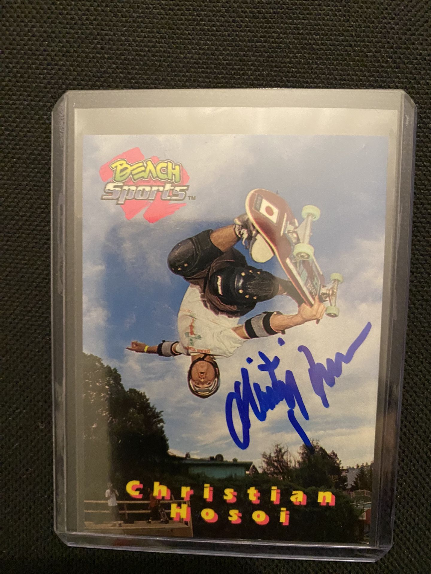 Vintage 90’s Christian Hosoi hand signed skateboarding card Tony Hawk Supreme Bones Brigade Powell Peralta