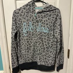 Cheetah Pattern Zip up Jacket